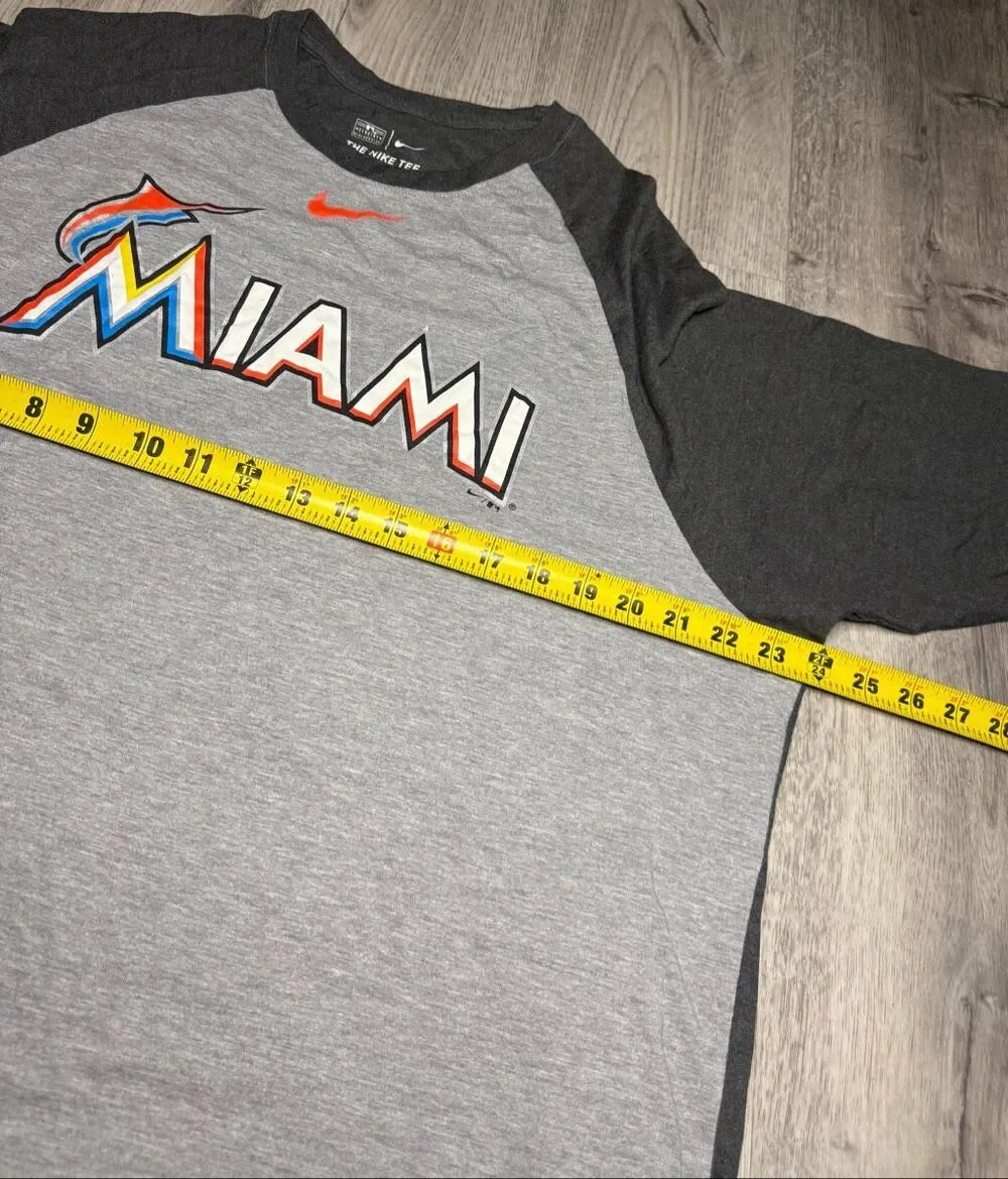 Nike Miami Marlins three-quarter sleeve raglan shirt XXL